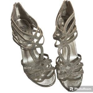Brash silver sparkly sandals. Size 9 1/2